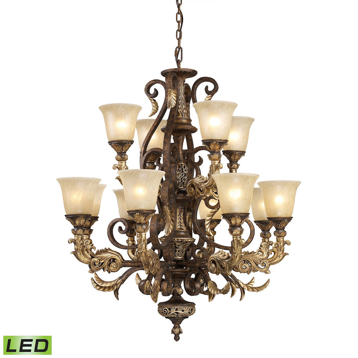 Regency 35'' Wide 12-Light Chandelier - Burnt Bronze