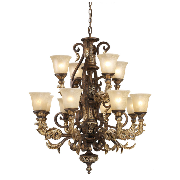 Regency 35'' Wide 12-Light Chandelier - Burnt Bronze