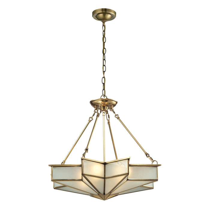 Decostar 25'' Wide 4-Light Chandelier - Brushed Brass