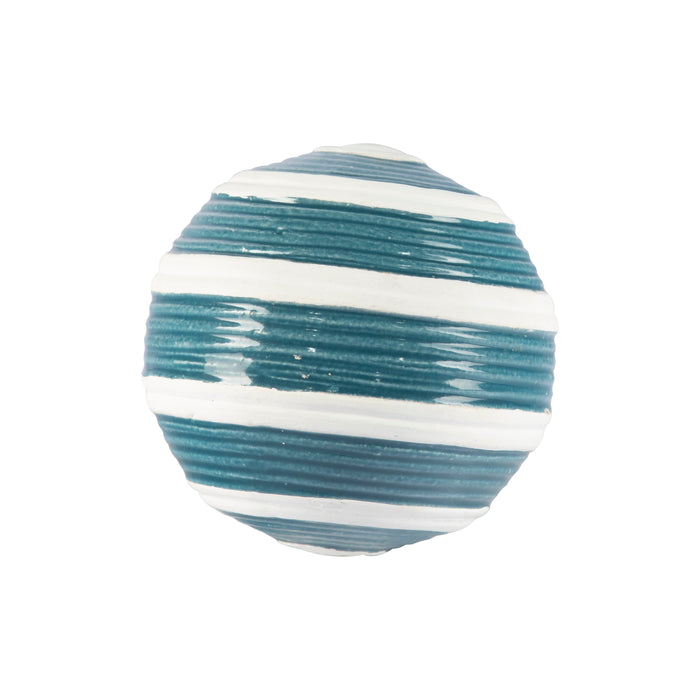 White and Blue Stripped Croquet Ball