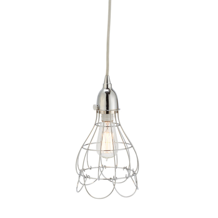 Wire 6'' Wide 1-Light Mini Pendant - Silver