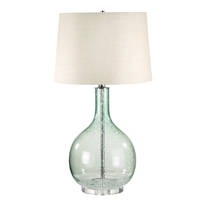 Glass 28'' High 1-Light Table Lamp - Green