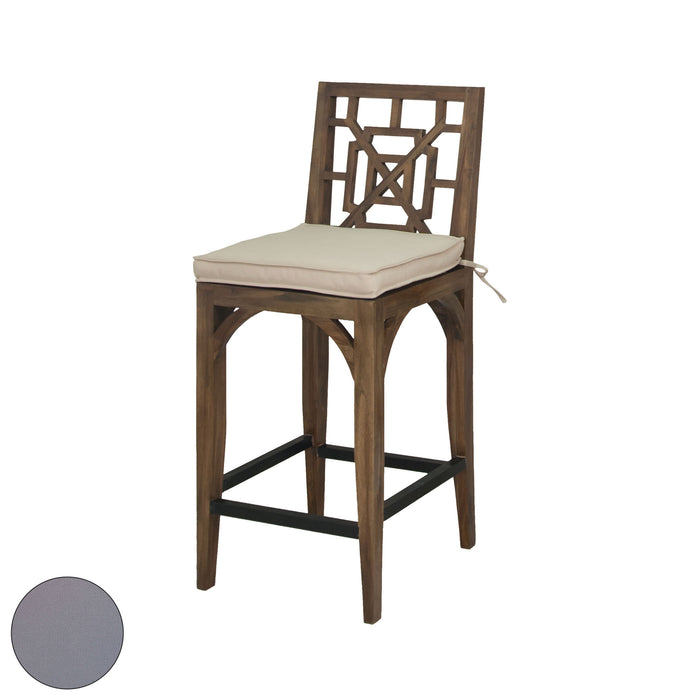 Teak Patio Barstool Cushion - Gray