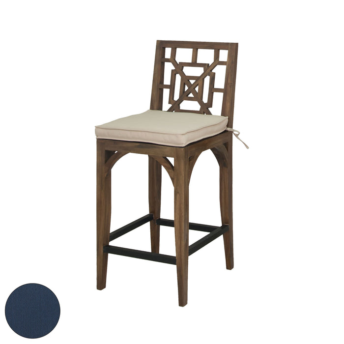 Teak Patio Barstool Cushion - Navy