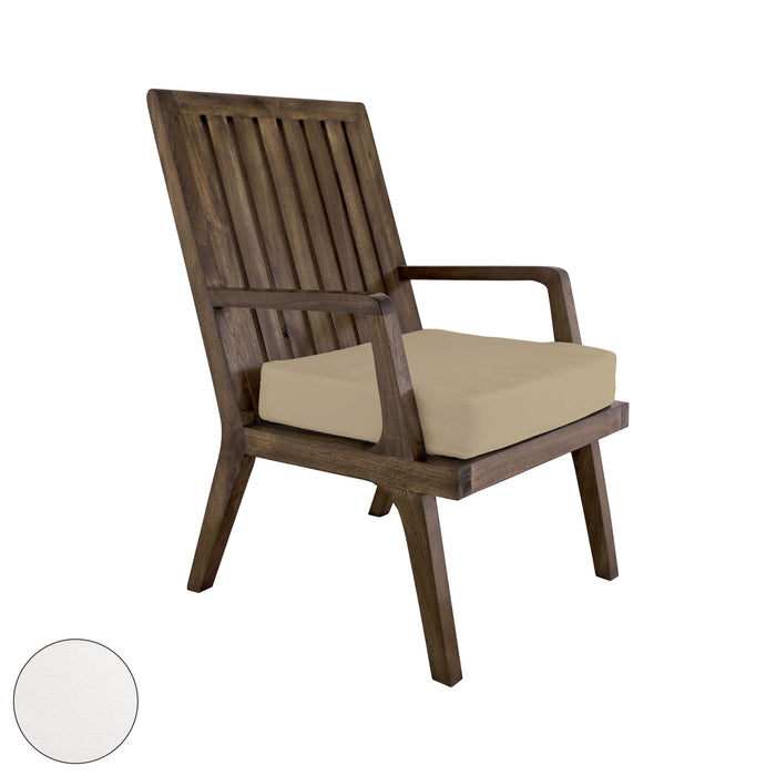 Teak Armchair Cushion in White