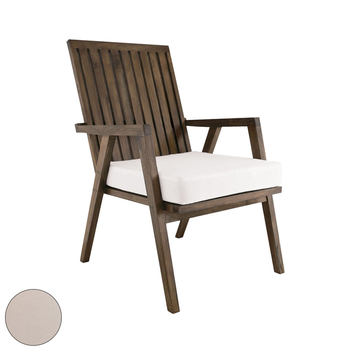 Teak Garden Patio Chair Cushion in Cream