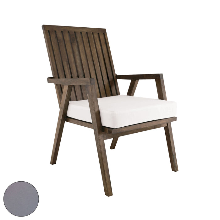 Teak Garden Patio Chair Cushion in Grey