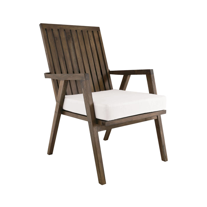 Teak Garden Patio Chair Cushion in White