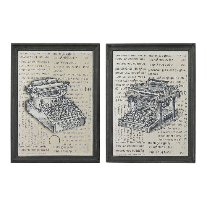 Antique Typewriter Prints on Glass (2-piece Set)