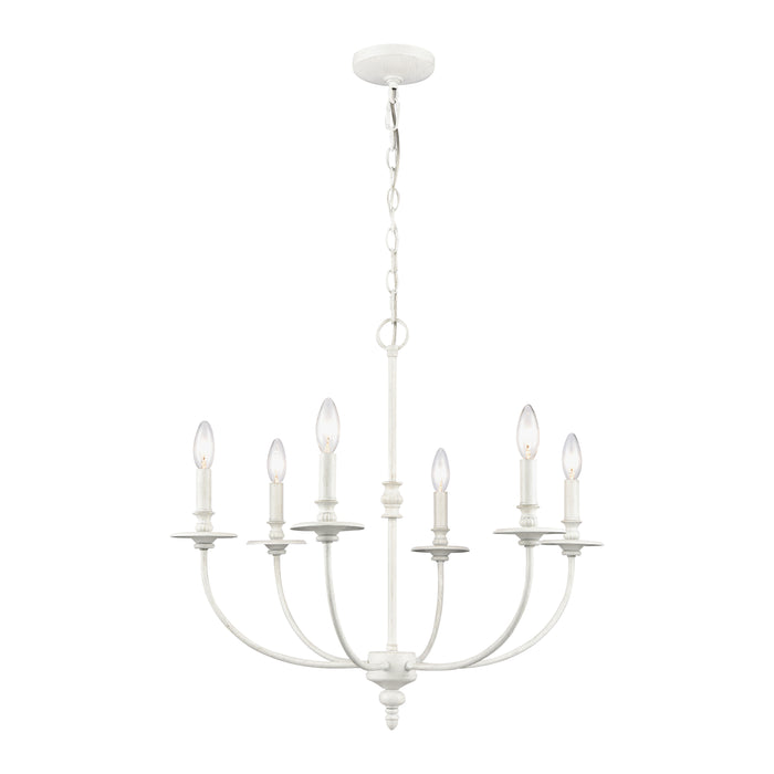 Hartford 25'' Wide 6-Light Chandelier - Farmhouse White