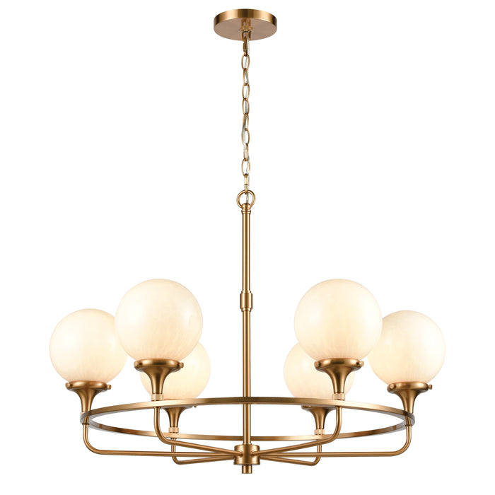 Beverly Hills 30'' Wide 6-Light Chandelier - Satin Brass