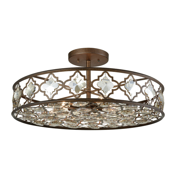 Armand 25'' Wide 8-Light Semi Flush Mount - Weathered Bronze