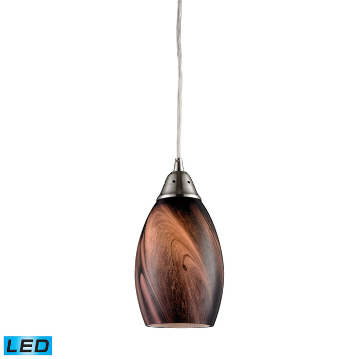 1- Light Pendant in Satin Nickel - LED Offering Up To 800 Lumens (60 Watt Equivalent) with Full Rang