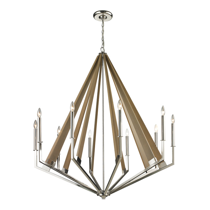 Madera 45'' Wide 10-Light Chandelier - Polished Nickel