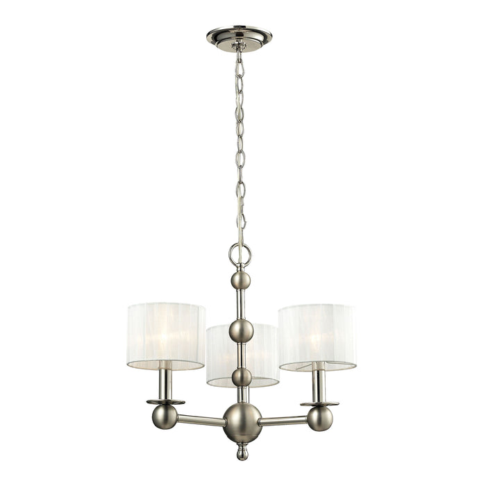 Meridian 19'' Wide 3-Light Chandelier - Polished Nickel