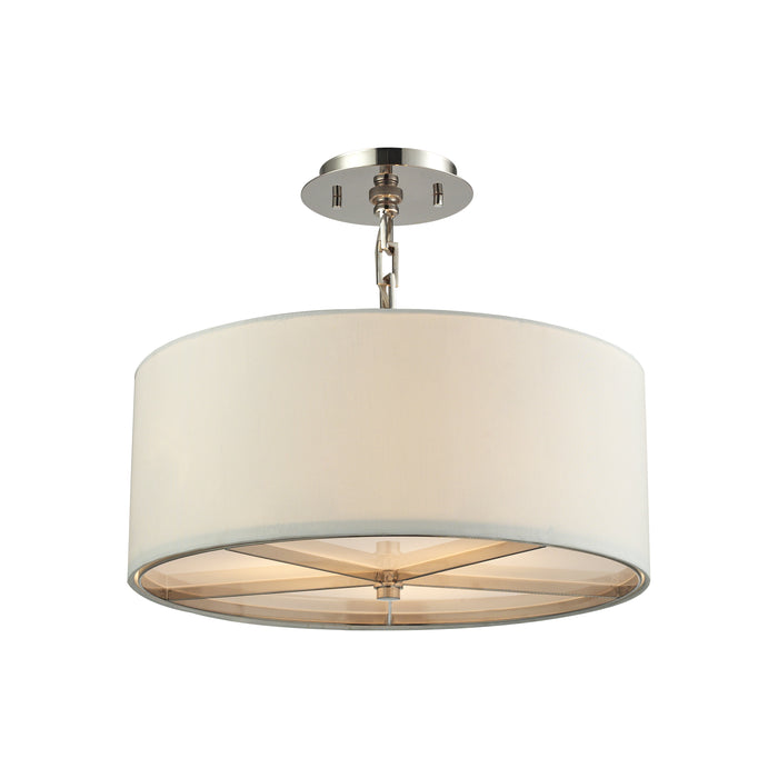 Selma 17'' Wide 3-Light Semi Flush Mount - Polished Nickel