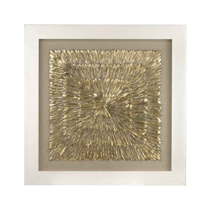 Gold Feather Dimensional Wall Art