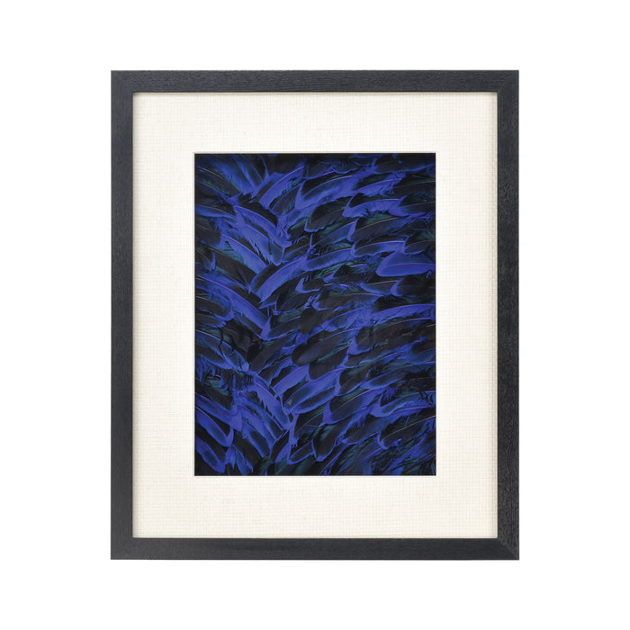 Neon Feather Wall Decor in Blue and Black