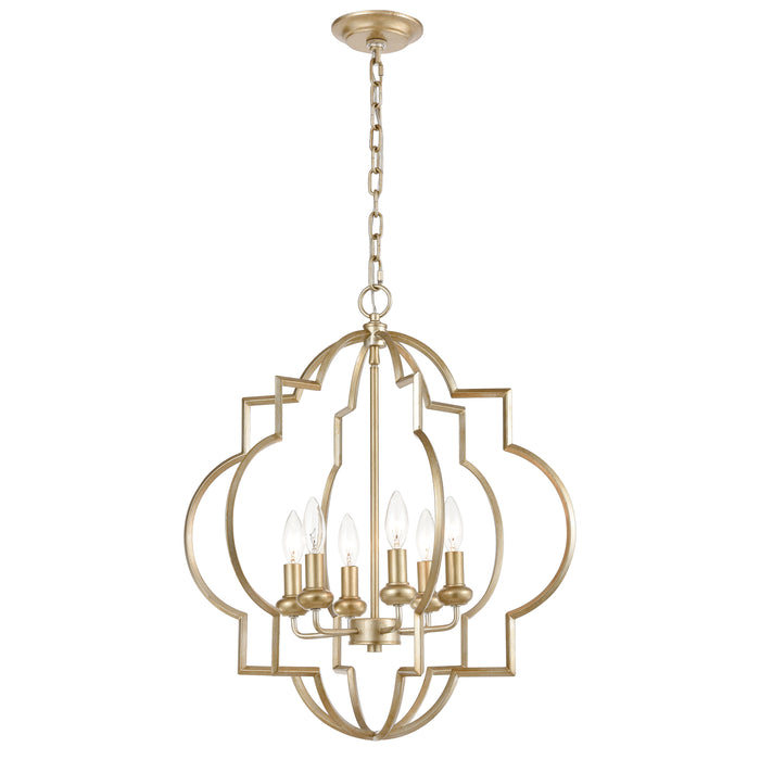 Chandette 22'' Wide 6-Light Chandelier - Aged Silver