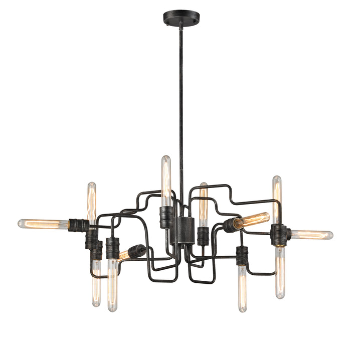 Transit 29'' Wide 12-Light Chandelier - Silvered Graphite