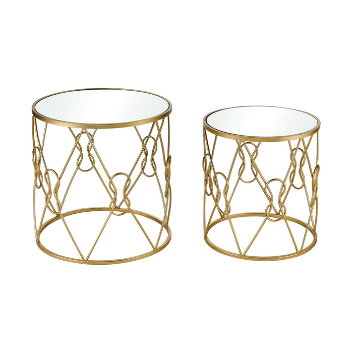 Mental Note Accent Tables in Gold and Clear (Set of 2)