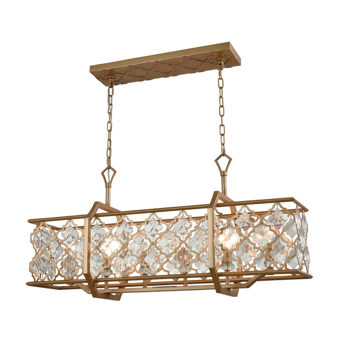 Armand 35'' Wide 6-Light Linear Chandelier - Matte Gold