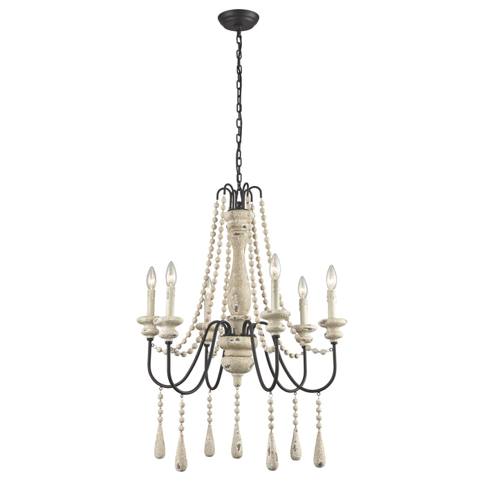 Sommieres 25'' Wide 6-Light Chandelier - Antique French Cream