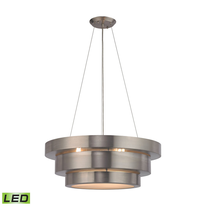 Layers 22'' Wide 3-Light Chandelier - Brushed Steel