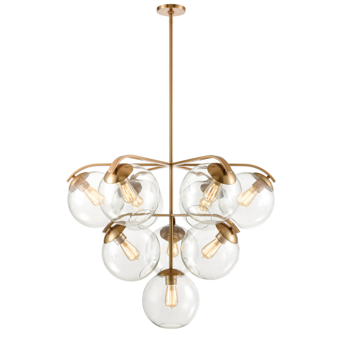 Collective 36'' Wide 10-Light Chandelier - Satin Brass