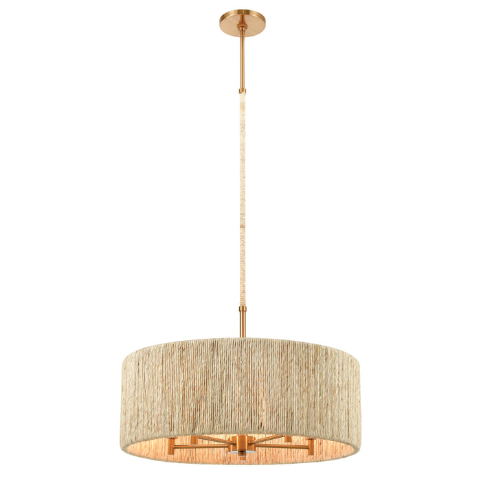 Abaca 24'' Wide 5-Light Chandelier - Satin Brass