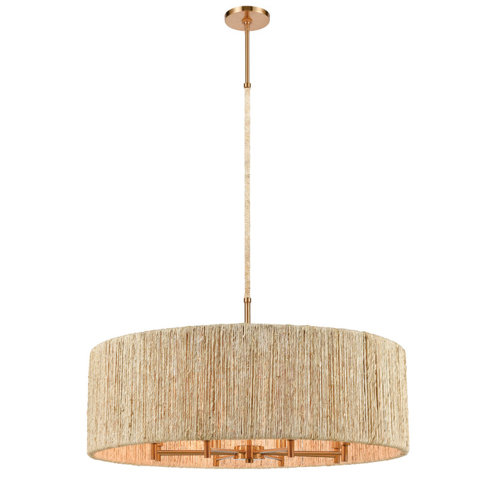 Abaca 33'' Wide 8-Light Chandelier - Satin Brass