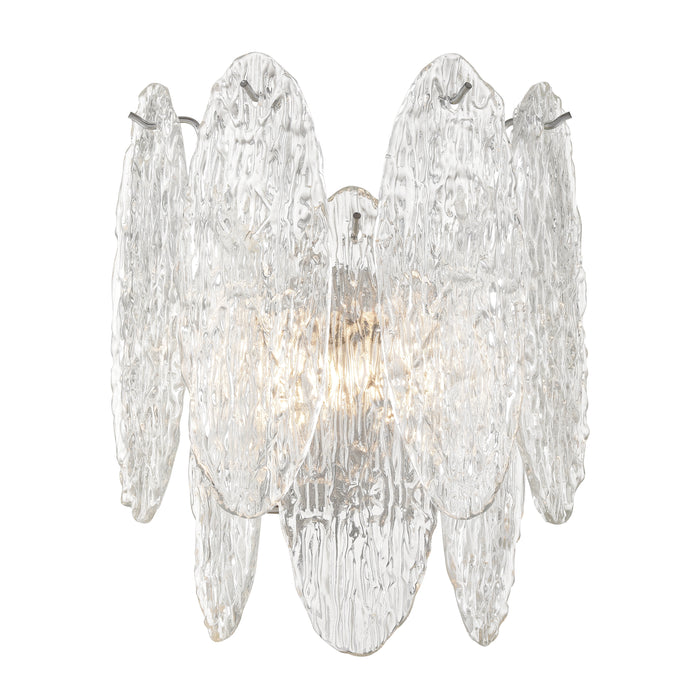 Frozen Cascade 15'' High 2-Light Sconce - Polished Chrome