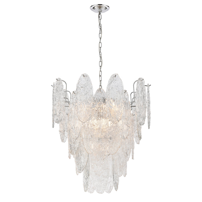 Frozen Cascade 26'' Wide 9-Light Chandelier - Polished Chrome