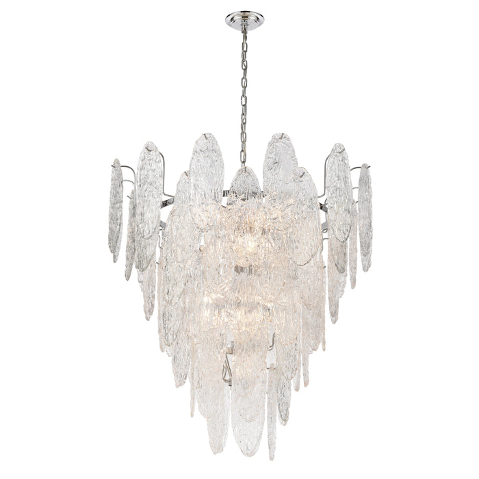 Frozen Cascade 34'' Wide 13-Light Chandelier - Polished Chrome