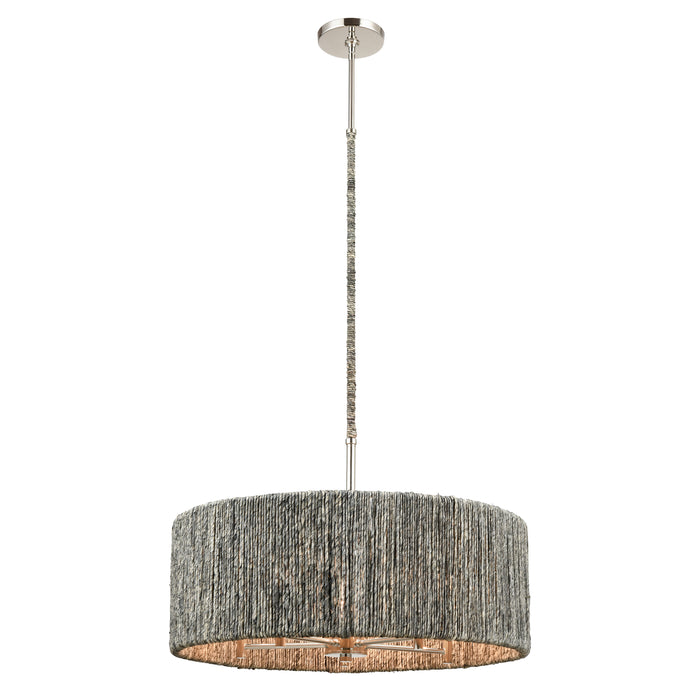 Abaca 24'' Wide 5-Light Chandelier - Polished Nickel