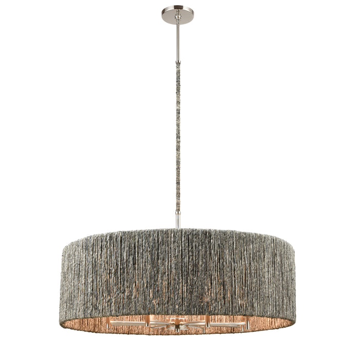 Abaca 33'' Wide 8-Light Chandelier - Polished Nickel