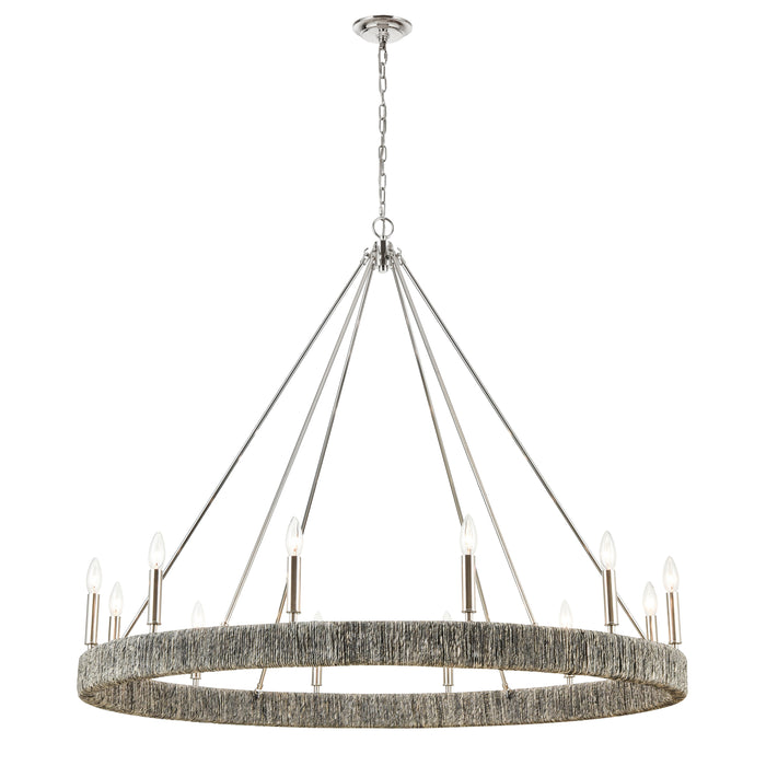 Abaca 48'' Wide 12-Light Chandelier - Polished Nickel