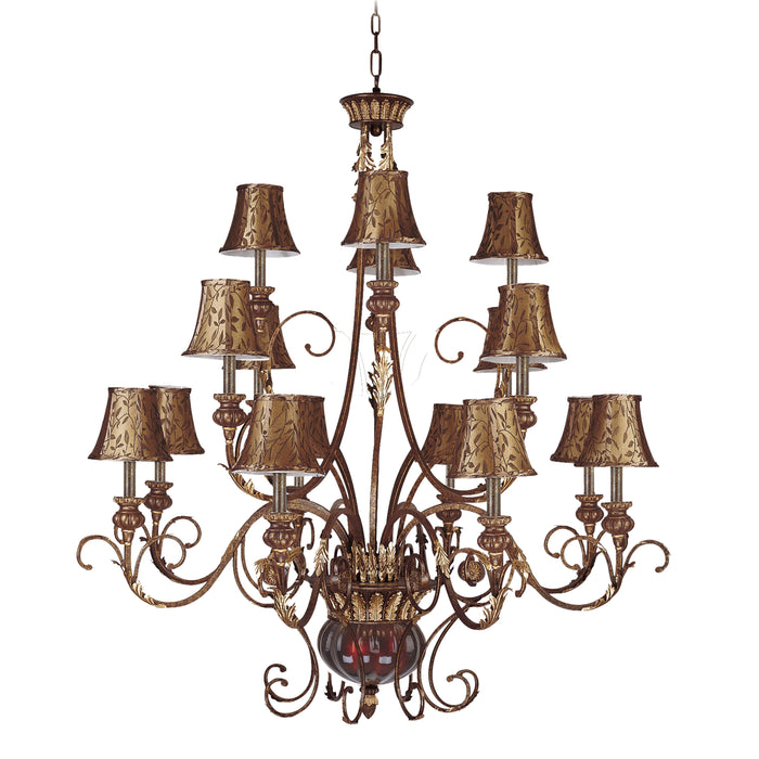 Charlotte 55'' Wide 18-Light Chandelier - Brown