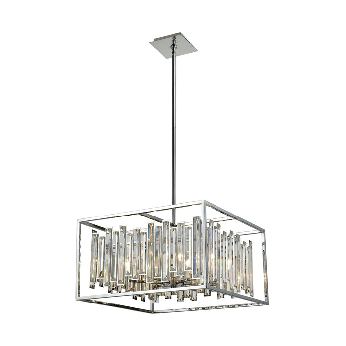 Rivona 6-Light Chandelier in Polished Chrome with Clear Crystal