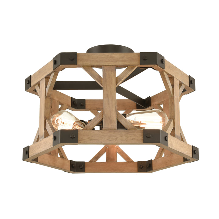 Structure 18'' Wide 3-Light Semi Flush Mount - Oil Rubbed Bronze