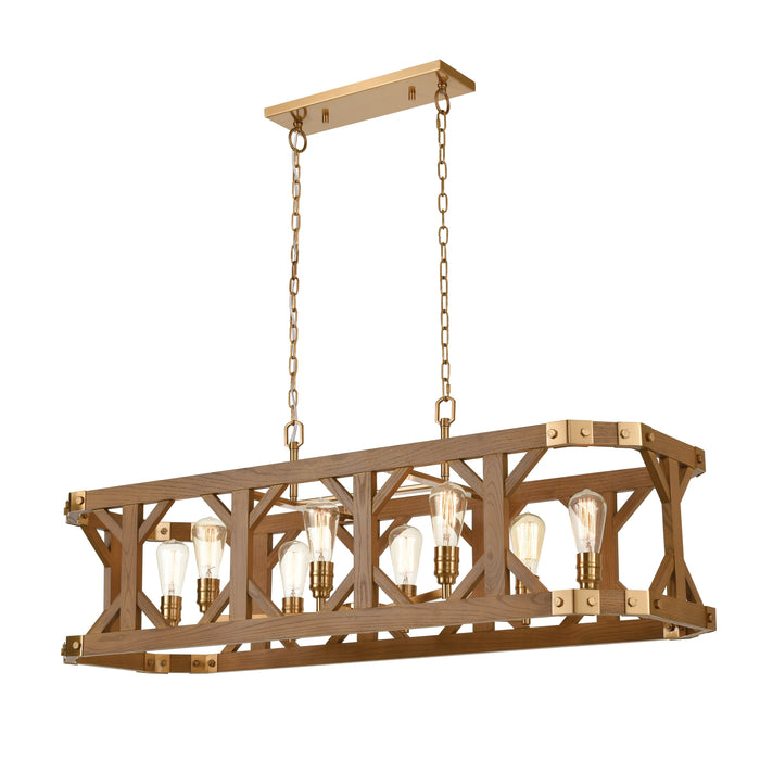 Structure 48'' Wide 8-Light Linear Chandelier - Medium Oak