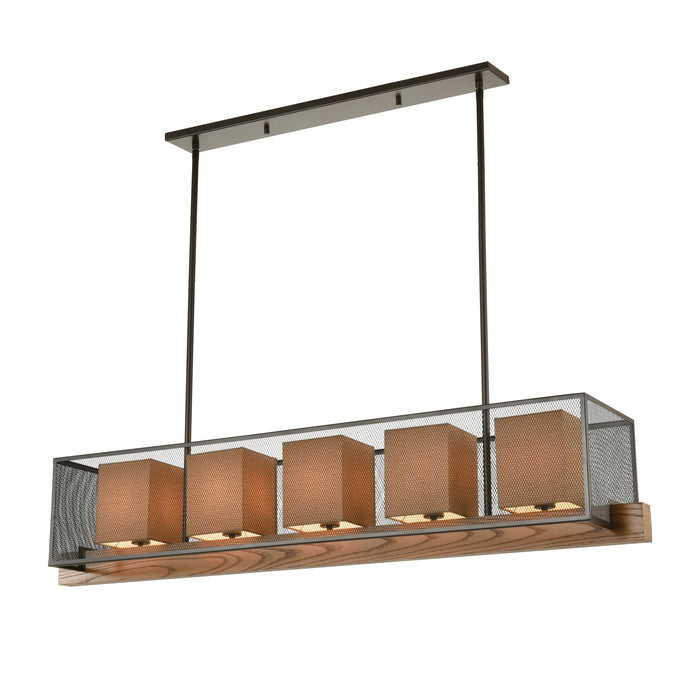 Crossbeam 57'' Wide 5-Light Linear Chandelier - Oil Rubbed Bronze