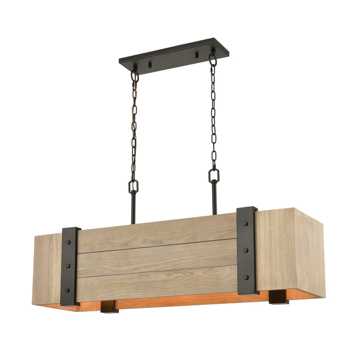 Wooden Crate 40'' Wide 5-Light Linear Chandelier - Oil Rubbed Bronze