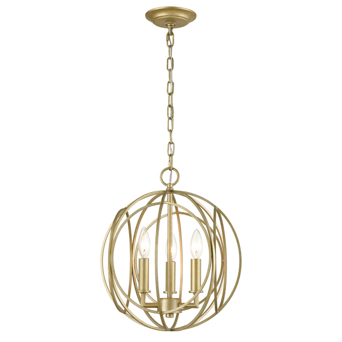 Loughton 14'' Wide 3-Light Chandelier - Golden Silver