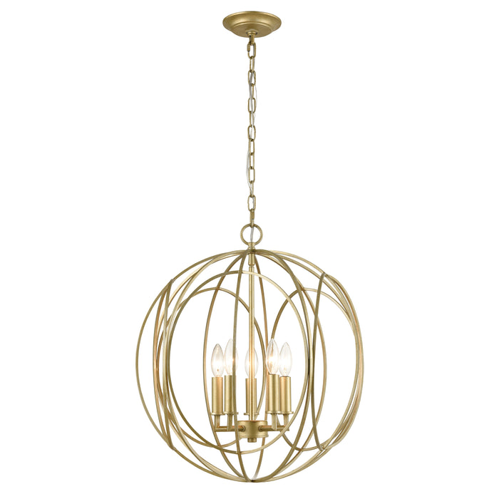 Loughton 20'' Wide 5-Light Chandelier - Golden Silver