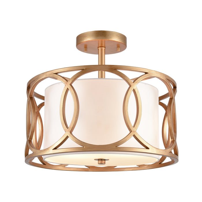 Ringlets 16'' Wide 2-Light Semi Flush Mount - Matte Gold