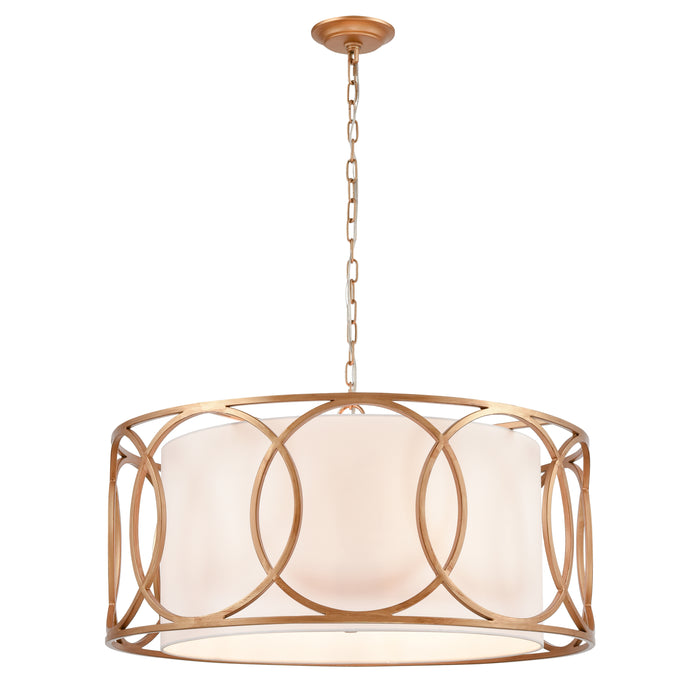 Ringlets 28'' Wide 6-Light Chandelier - Matte Gold