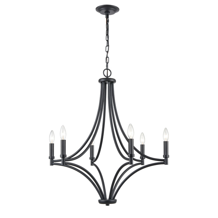 Spanish Villa 26'' Wide 6-Light Chandelier - Charcoal