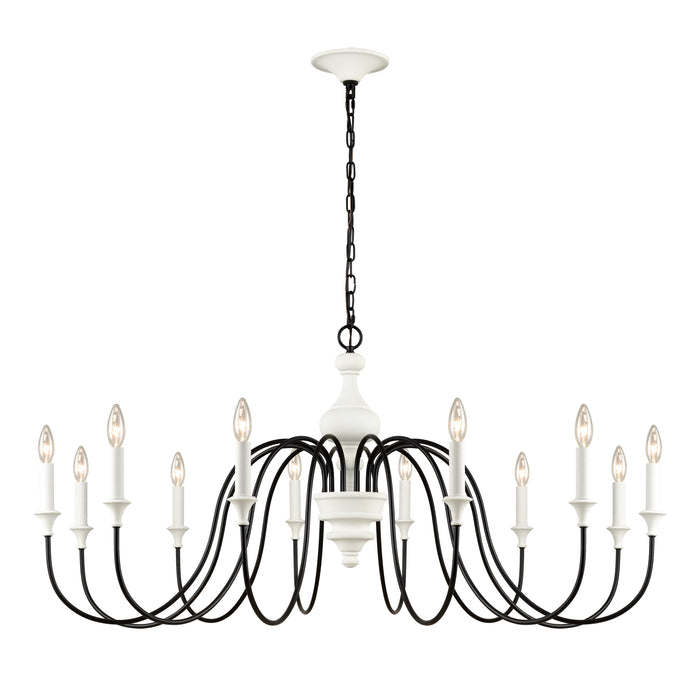 Val de Loire 48'' Wide 12-Light Chandelier - White