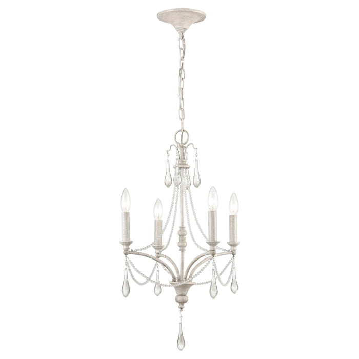 French Parlor 16'' Wide 4-Light Chandelier - Vintage White